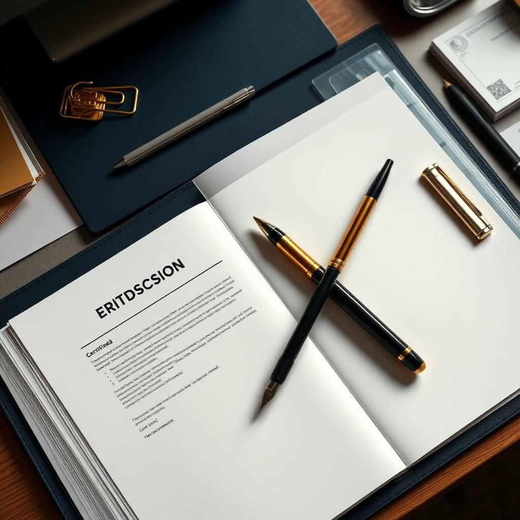 Structured financial dossier on desk