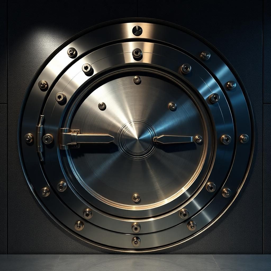 Heavy circular bank vault door
