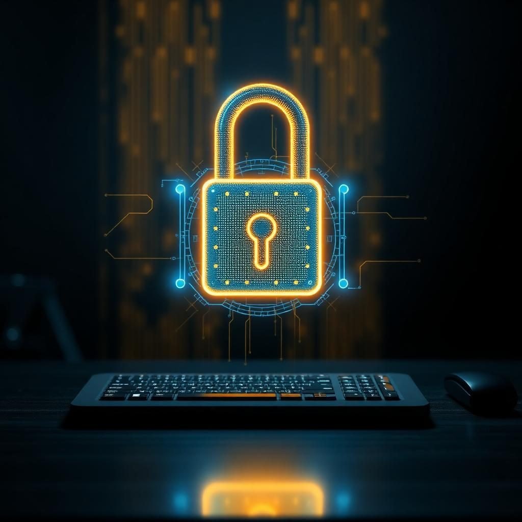 Holographic padlock cybersecurity